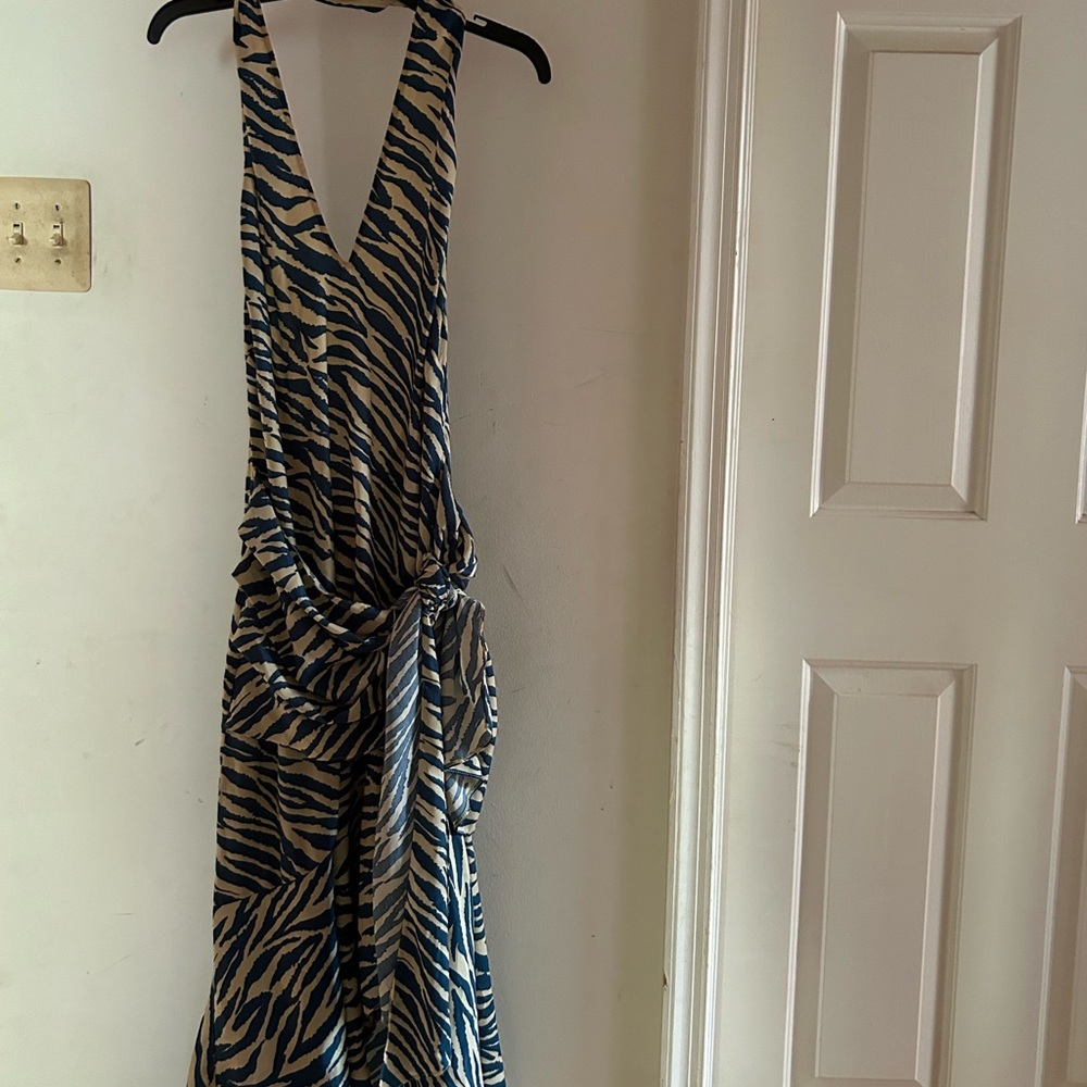 Gorgeous Barely Worn Zebra Print Halter Dress - image 3